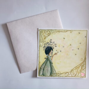 carte faite main pour un anniversaire, naissance, voeux,.. écriture à la plume d'oie