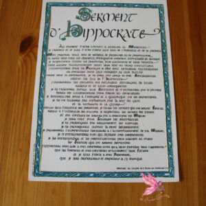 serment des médecins écrit à la plume d'oie