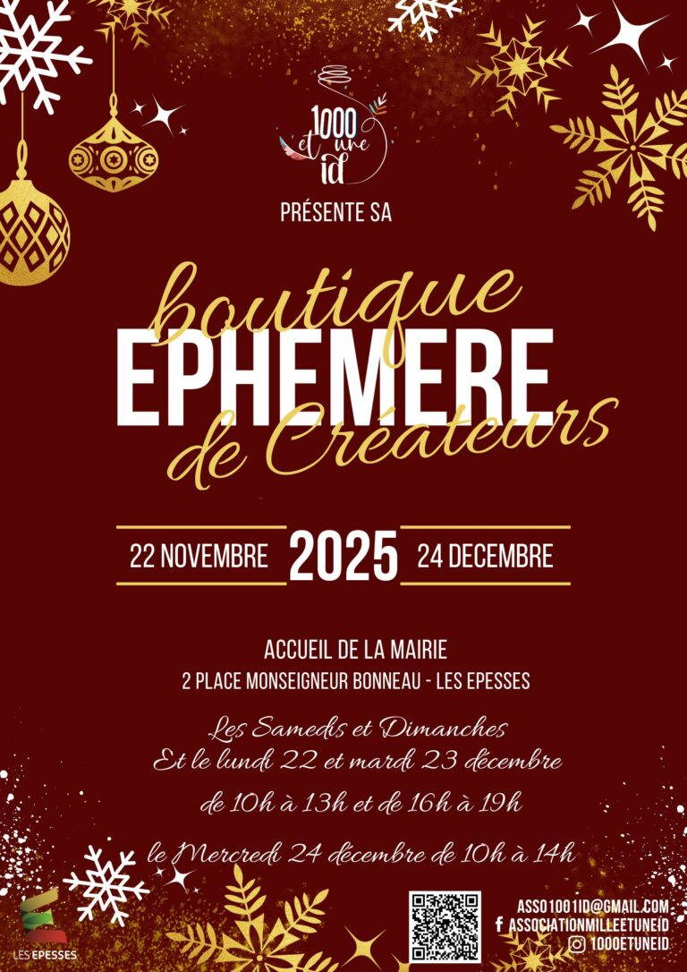 affiche boutique éphémère des épesses