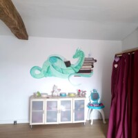 Peinture murale dragon dans une chambre d'enfant PEINTURE DRAGON