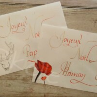 Enveloppe calligraphiée à la plume d"oie