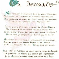 texte calligraphié à la plume d'oie et enluminé à la main