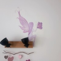 fresque murale fée papill peinture murale