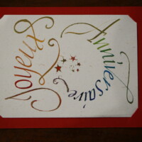 Carte originale calligraphiée à la plume d'oie