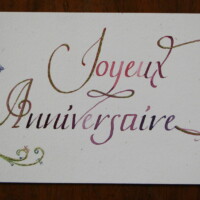 impression d'art sur papier recyclé calligraphié à la plume d'oie