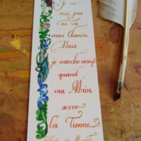 impression d'art sur papier recyclé, citation calligraphiée à la plume d'oie