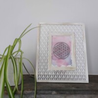 Aquarelle Fleur de Vie cadre Fleur de Vie