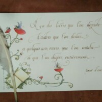 citation calligraphié à la plume d'oie et enluminé personnalisation