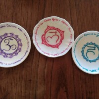 coupelle - sous tasse mandala chakra peint à la main à la peinture porcelaine