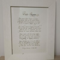 texte calligraphié à la plume d'oie commande sur mesure