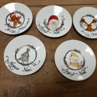 Coupelle illustrée à la main à la peinture porcelaine