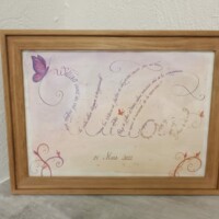 Prénom Willow calligraphié à la plume d'oie cadre prénom