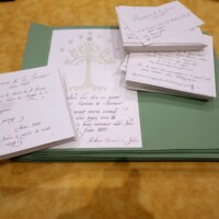 Exemple de faire-part de mariage calligraphié, fait main intérieur de faire -part de mariage