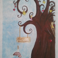 Peinture acrylique sur papier recyclé Peinture acrylique