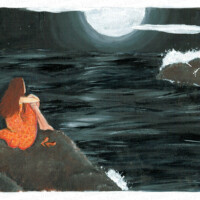 Peinture à l'acrylique sur papier recyclé Tableau à l'acrilyque